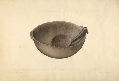 Maple Butter Bowl by Clyde L. Cheney, index of american design, 1935-1942