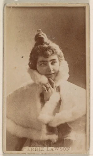 Carrie Lawson, from the Actresses series (N245) issued by Kinney Brothers to promote Sweet Caporal Cigarettes by Kinney Brothers Tobacco Company, photograph, 1890