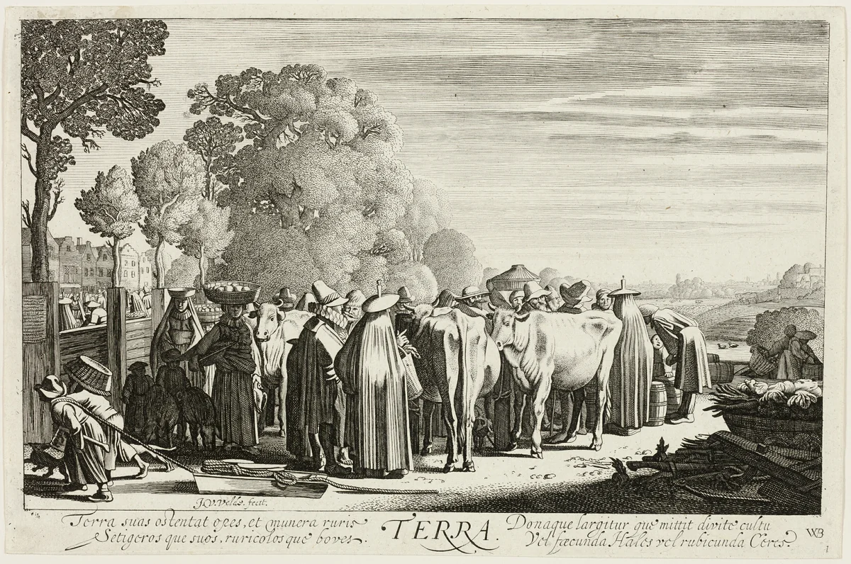 Earth, plate one from The Four Elements by Jan van de Velde Willem Buytewech, print, 1622