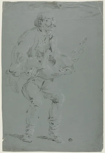 Man Carrying a Dead Dog by Pierre-Jacques Volaire, drawing, 1749-1799