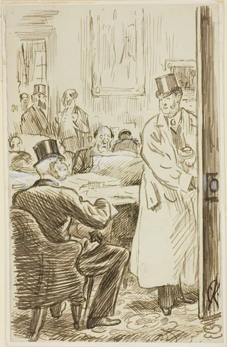 At the Club by Charles Samuel Keene, drawing, 1870-1891