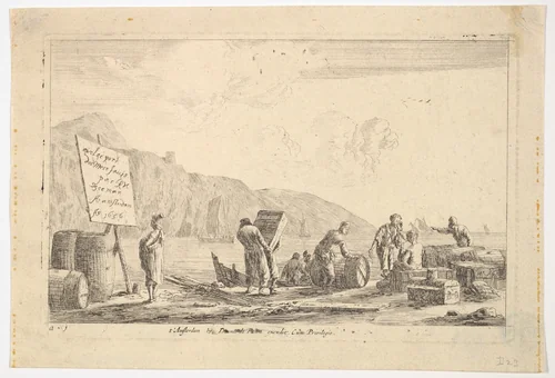 Seaport Scene by Reinier Nooms, print, 1635-1670