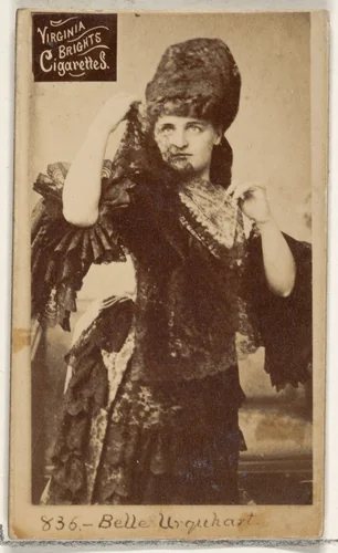 Card 836, Belle Urquhart, from the Actors and Actresses series (N45, Type 2) for Virginia Brights Cigarettes by Allen & Ginter, photograph, 1885-1891