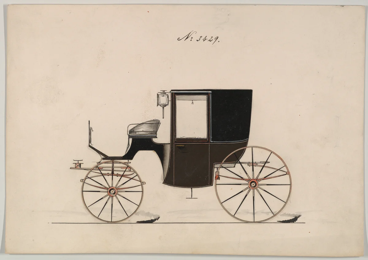 Brougham #3429 by Brewster & Co., drawing, 1878