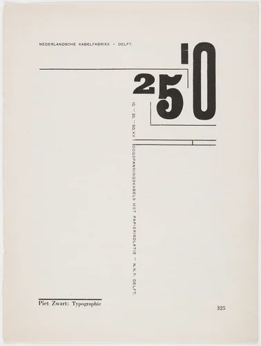 25'0 hoogspanningskabels met papierisolatie-N.K.F. Delft by Piet Zwart, design, 1925