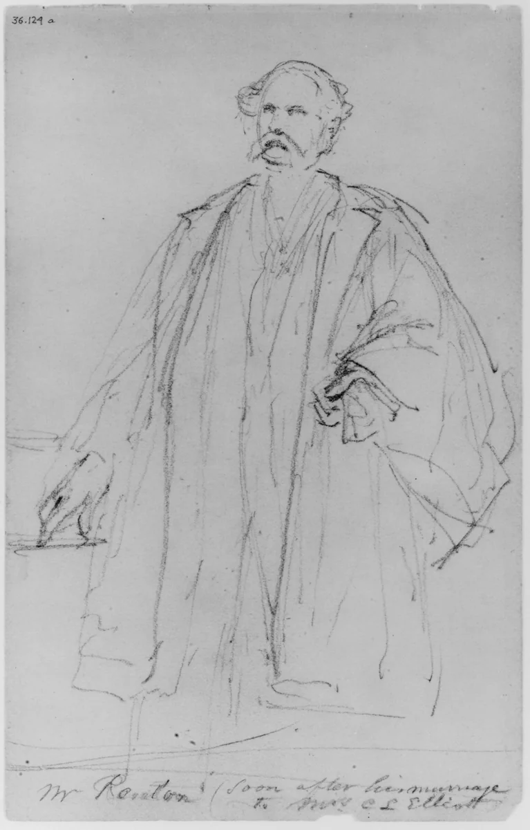 Portrait of Mr. Renton (from Sketchbook) by Daniel Huntington, artwork, 1867-1870