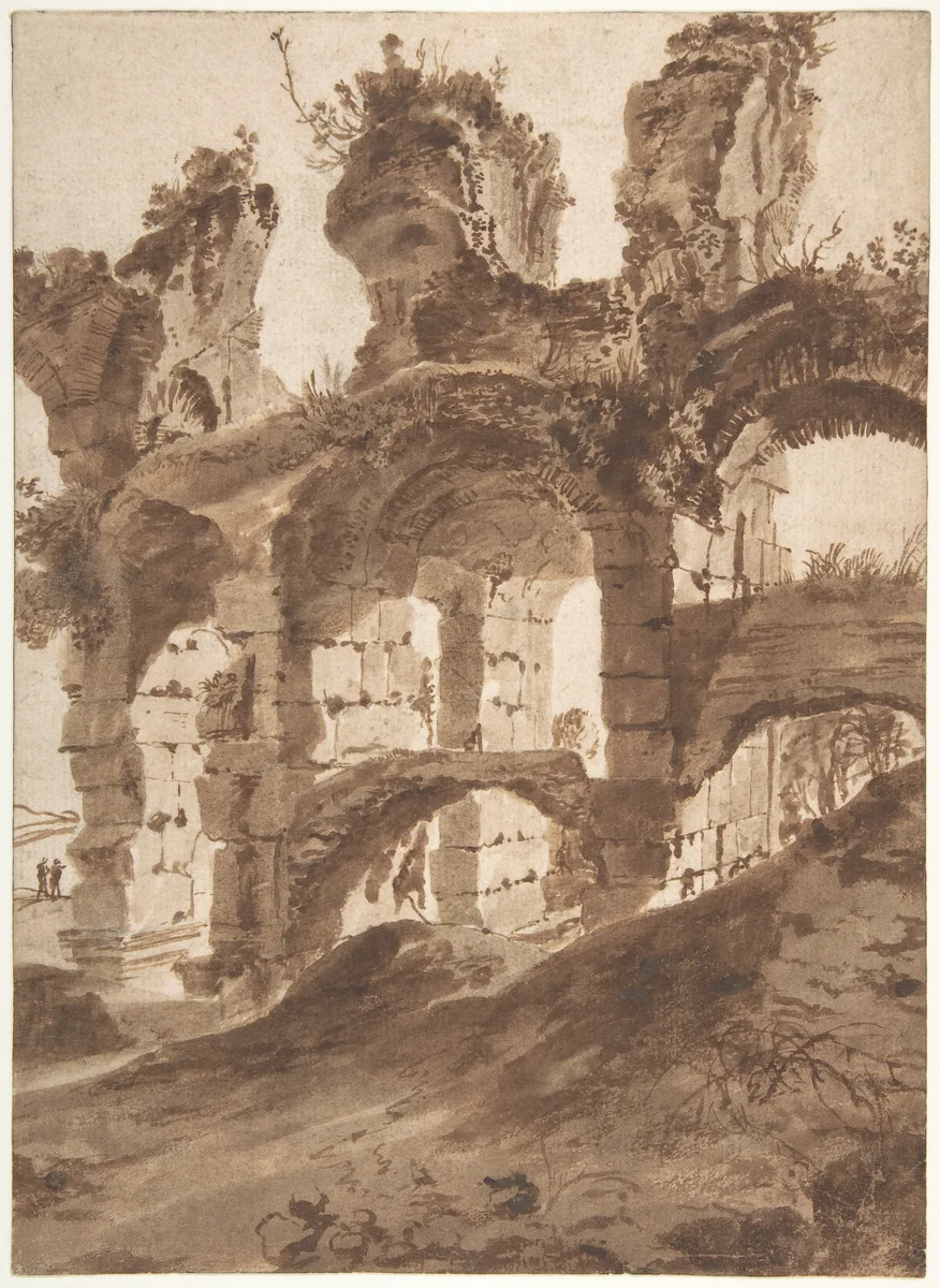 Colosseum by Bartholomeus Breenbergh, drawing, 1610-1657