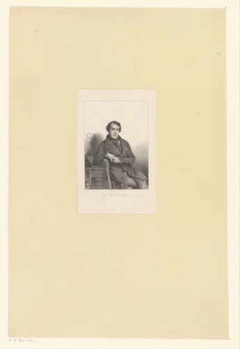 Portret van kunstenaar Andreas Schelfhout by anonymous, print, 1822-1845