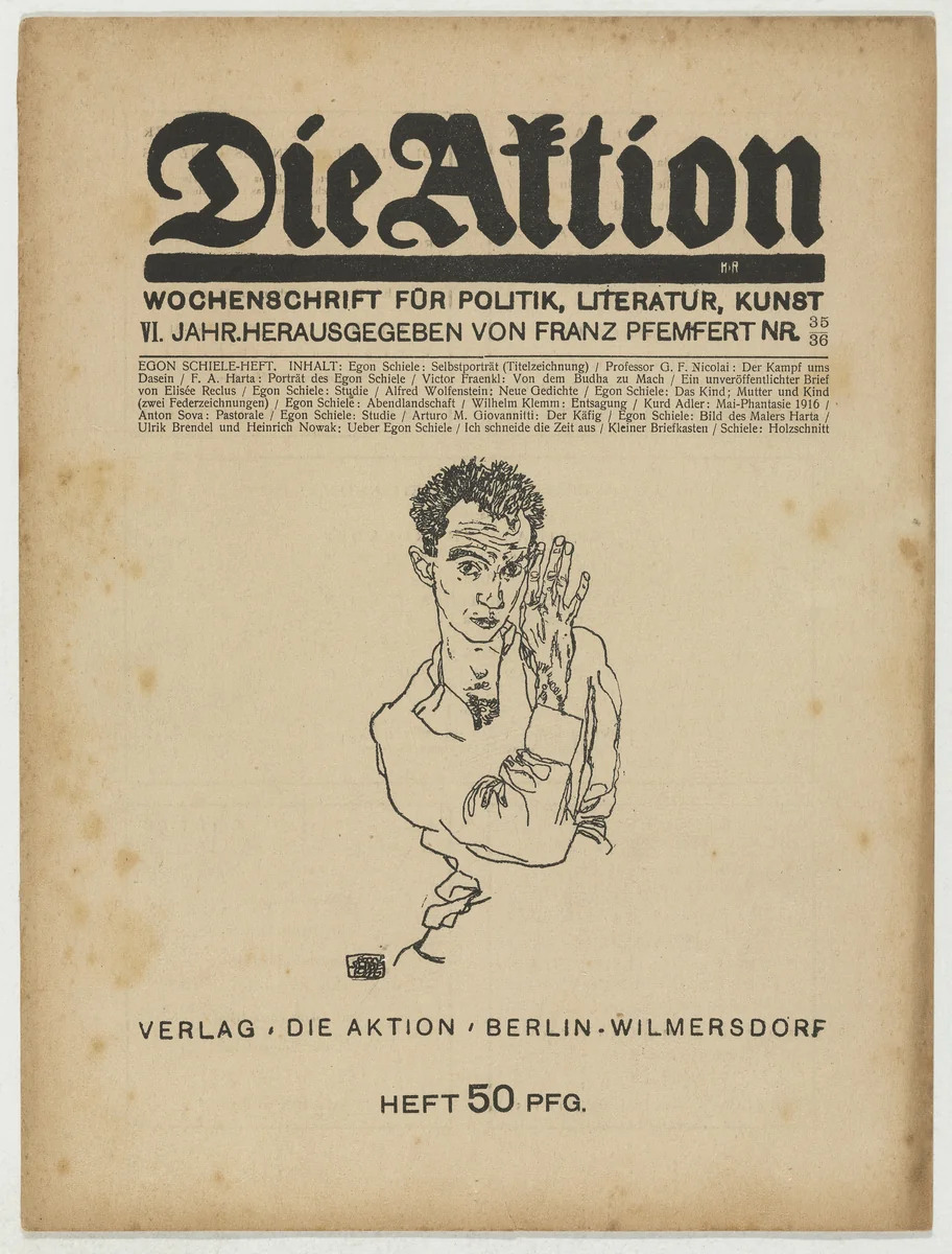 Die Aktion, vol. 6, no. 35/36 by Egon Schiele, periodical, 1916