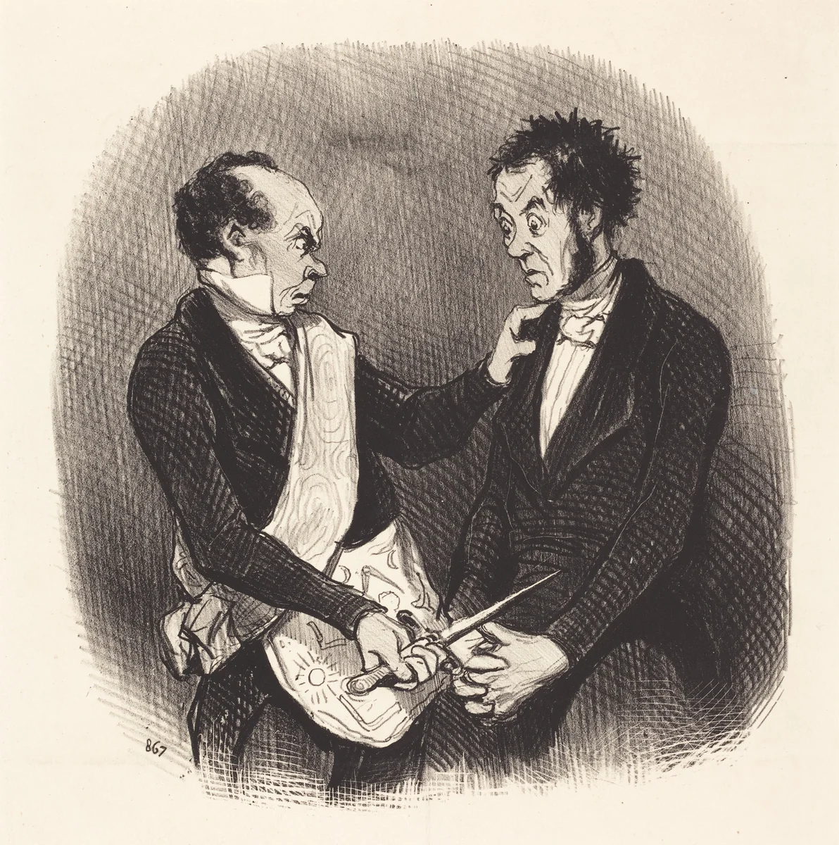 Réception d'un franc-maçon by Honoré Daumier, print, 1846