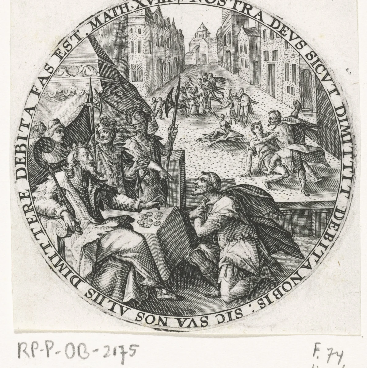 Gelijkenis van de ondankbare dienstknecht by Crispijn van de Passe, print, 1604