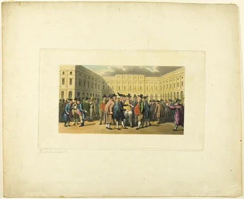 Doctor Syntax at Liverpool, from The Tour of Doctor Syntax by Thomas Rowlandson, print, 1808-1813