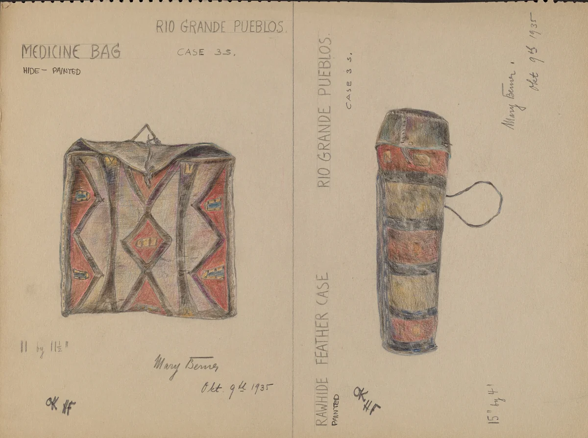 Medicine Bag and Feather Case by Mary Berner, index of american design, 1935