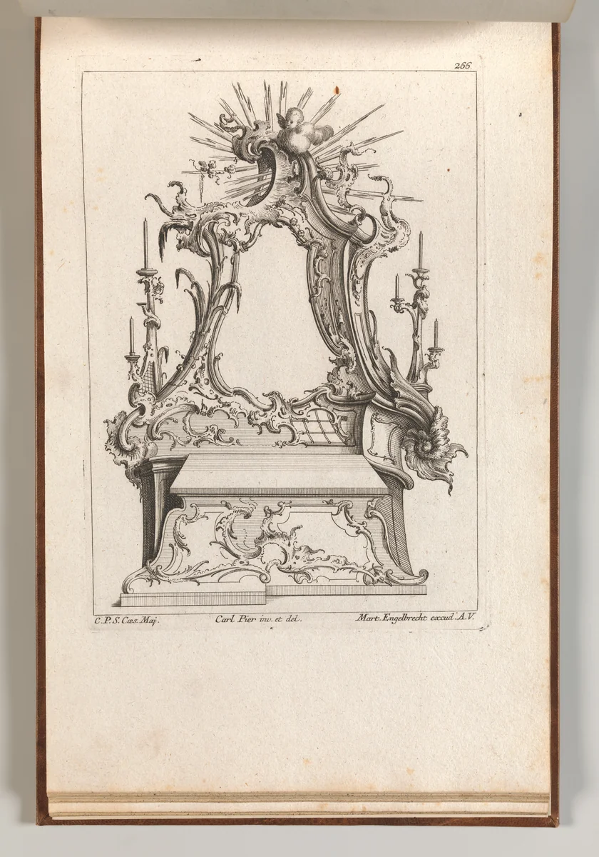 Design for an Altar, Plate 3 from an Untitled Series of Designs for Altars by Jacob Gottlieb Thelot, book, 1745-1755