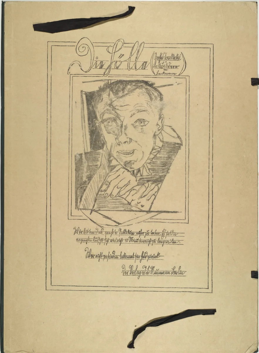 Self-Portrait (front cover) (Selbstbildnis [Umschlag]) from Hell (Die Hölle) by Max Beckmann, print, 1918