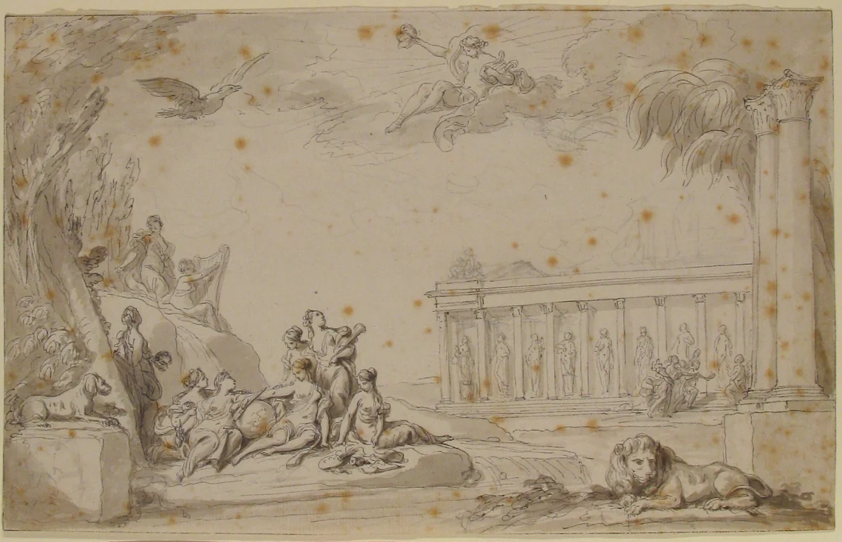 Temple of the Muses by Charles Monnet, drawing, 1772-1782