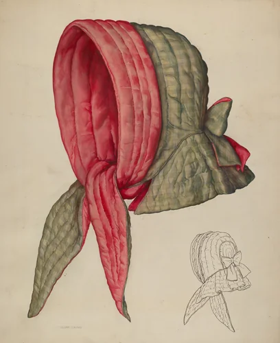 Sleighing Bonnet by Lillian Causey, index of american design, 1941