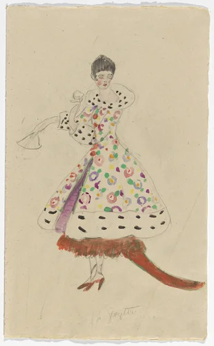 Costume design (Georgette) for artist's ballet Orphée of the Quat-z-arts by Florine Stettheimer, drawing, 1912