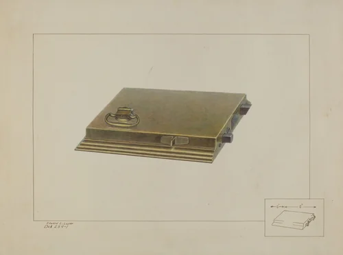 Brass Box Lock by Edward L. Loper, index of american design, 1938