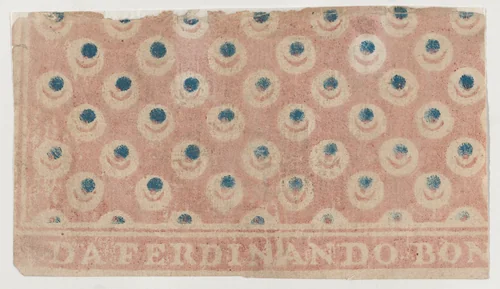 Pink sheet with blue dot pattern by anonymous, print, 1700-1800