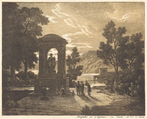 Classical Landscape by Gottfried Engelmann, print, 1816