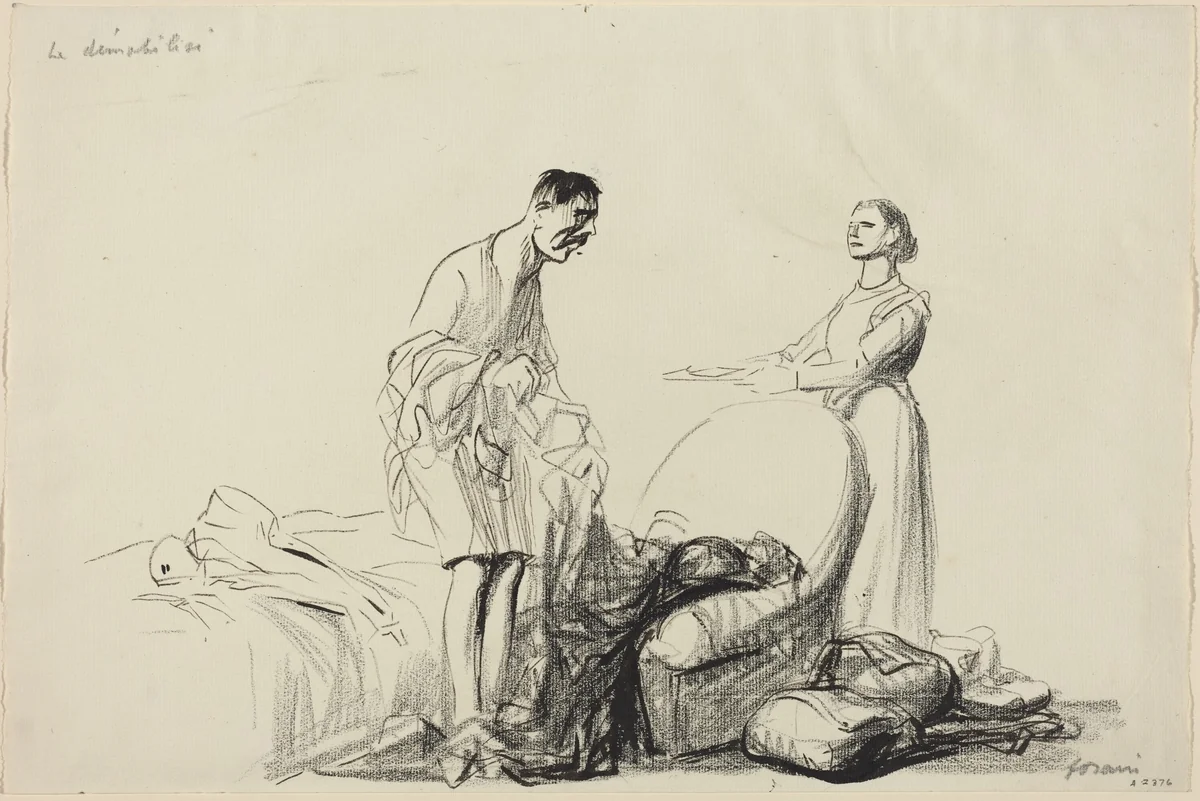 Le demobilise by Jean-Louis Forain, drawing, 1914-1919