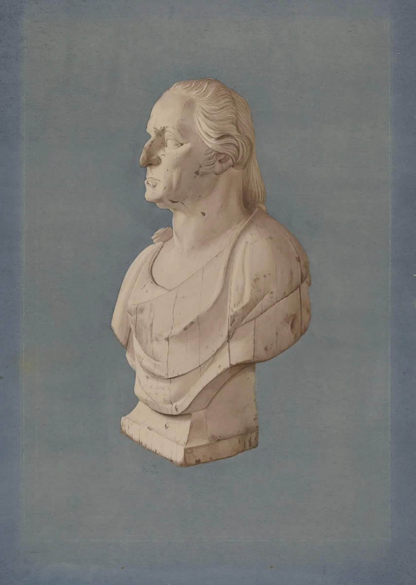 Pine Bust of Washington by Lucille Chabot, index of american design, 1938