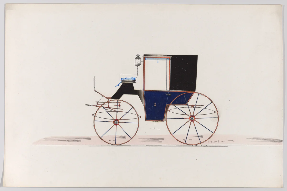 Design for Brougham (unnumbered) by Brewster & Co., drawing, 1870