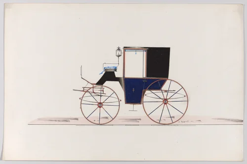 Design for Brougham (unnumbered) by Brewster & Co., drawing, 1870