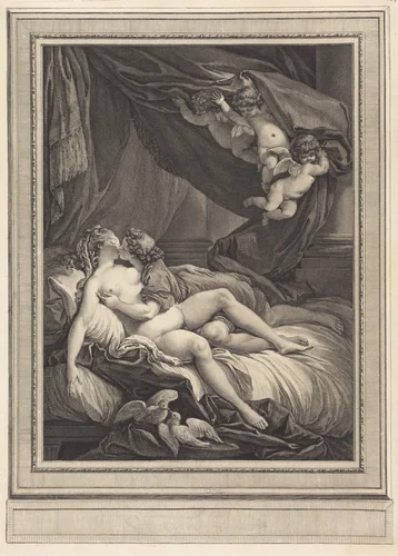 Venus et Adonis by Gérard Vidal; Charles Monnet, print, 1742-1801