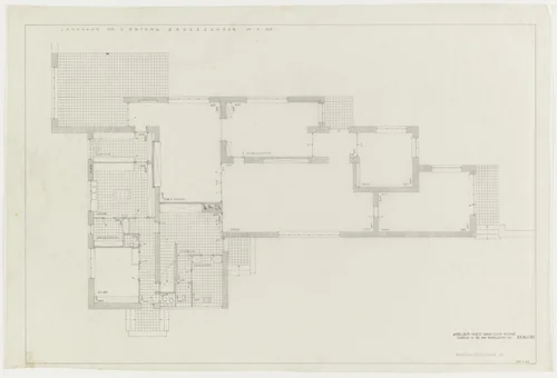 Josef Esters House, Krefeld, Germany, Ground-floor plan by Ludwig Mies van der Rohe, mies van der rohe archive, 1927