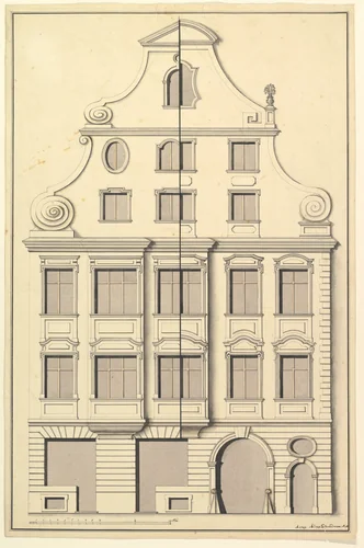 Drawing for the Street Elevation of a Town House by Andreas Schneidmann, drawing, 1729
