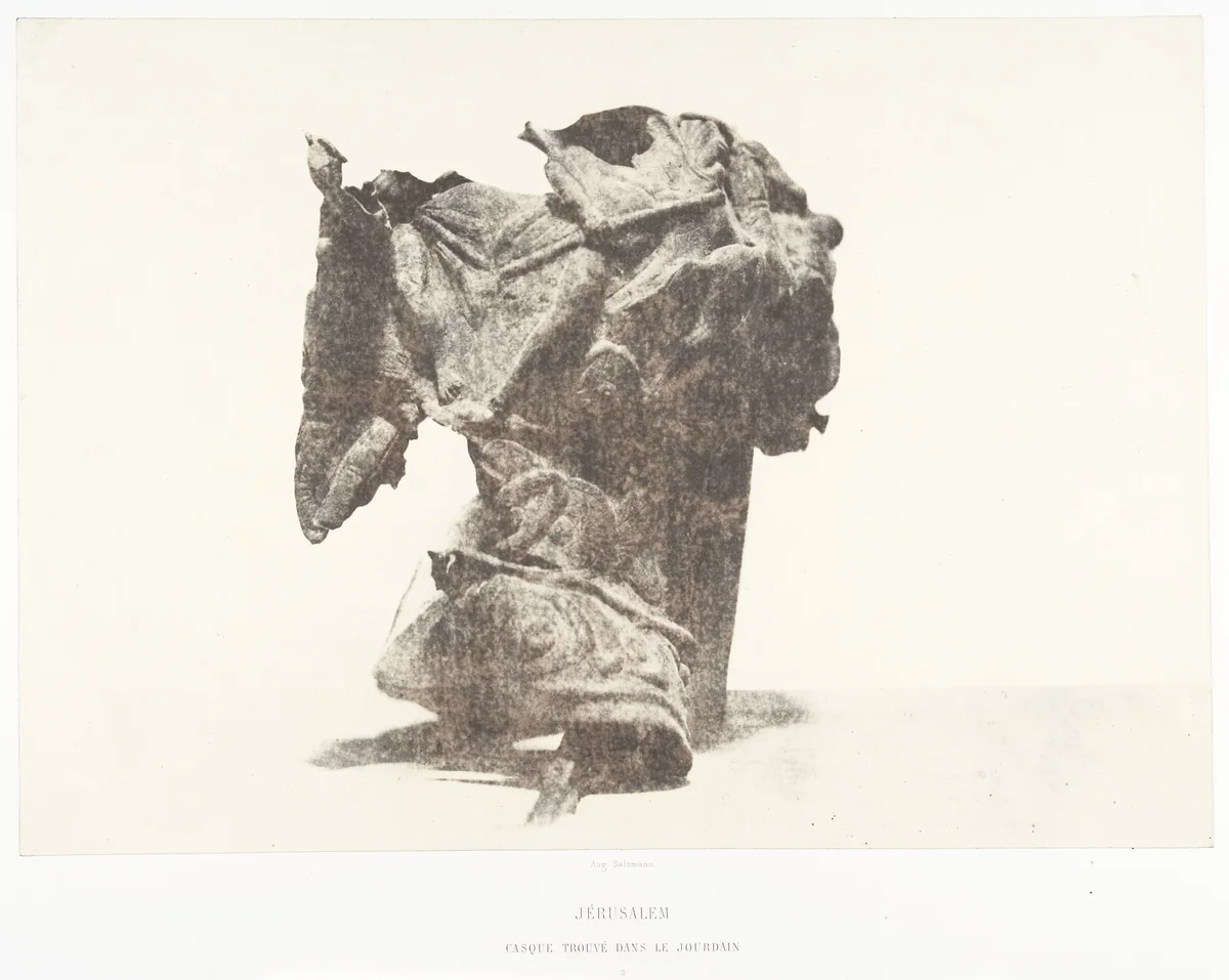 Jérusalem, Casque trouvé dans le Jourdain, 2 by Auguste Salzmann, photograph, 1854-1859