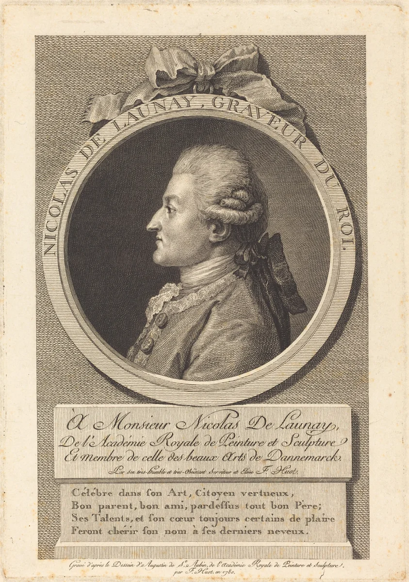 Nicolas Delaunay by François Huot; Augustin de Saint-Aubin, print, 1780