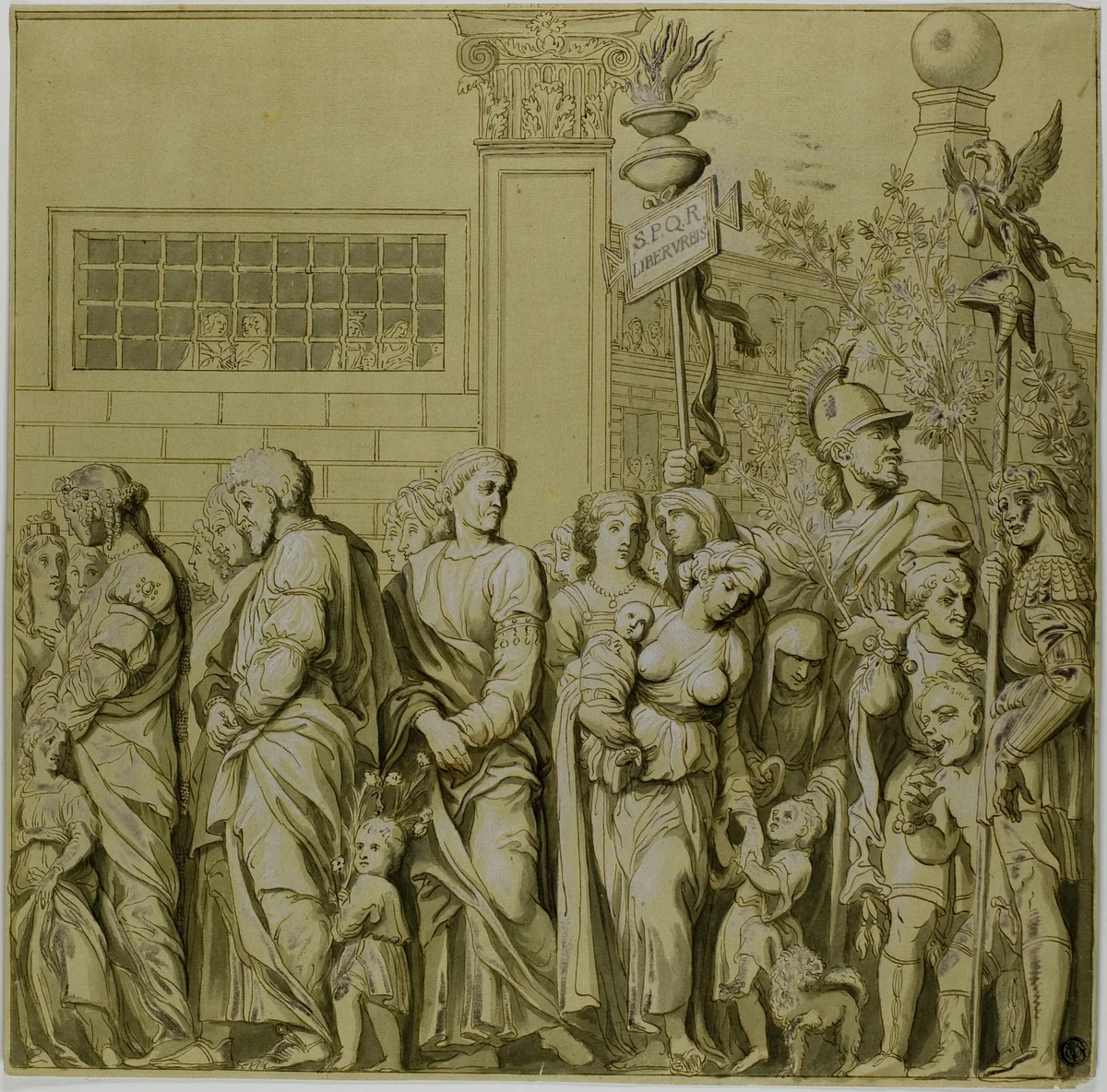 Triumphs of Julius Caesar: Canvas No. VII by Andrea Mantegna, drawing, 1700-1799