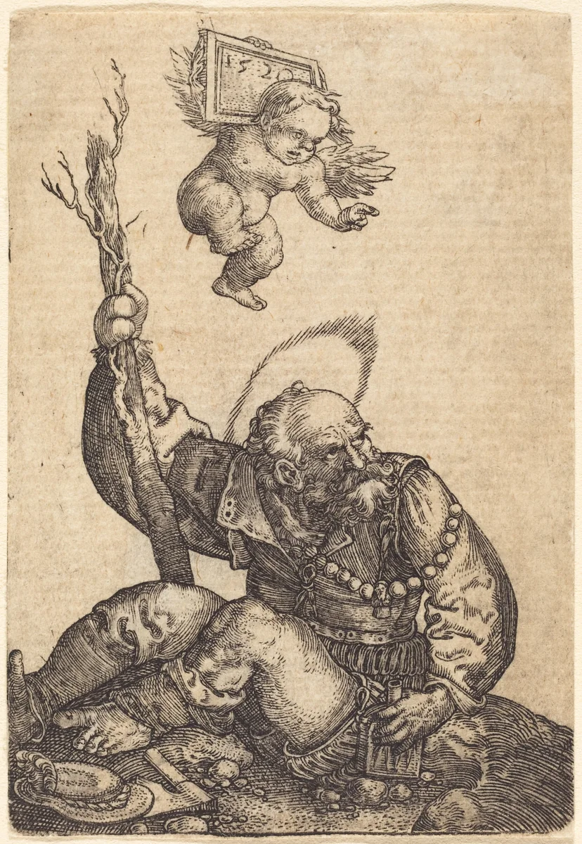 Saint Christopher by Barthel Beham, print, 1520