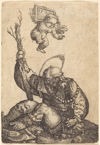 Saint Christopher by Barthel Beham, print, 1520