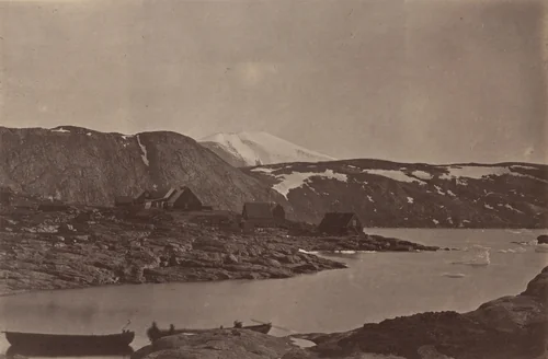 "View of Upernavik, the most northern settlement on the globe" by George P. Critcherson, John L. Dunmore, William Bradford, photograph, 1869
