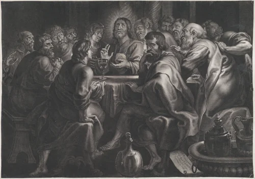 The Last Supper by Pierre Landry, print, 1630-1701