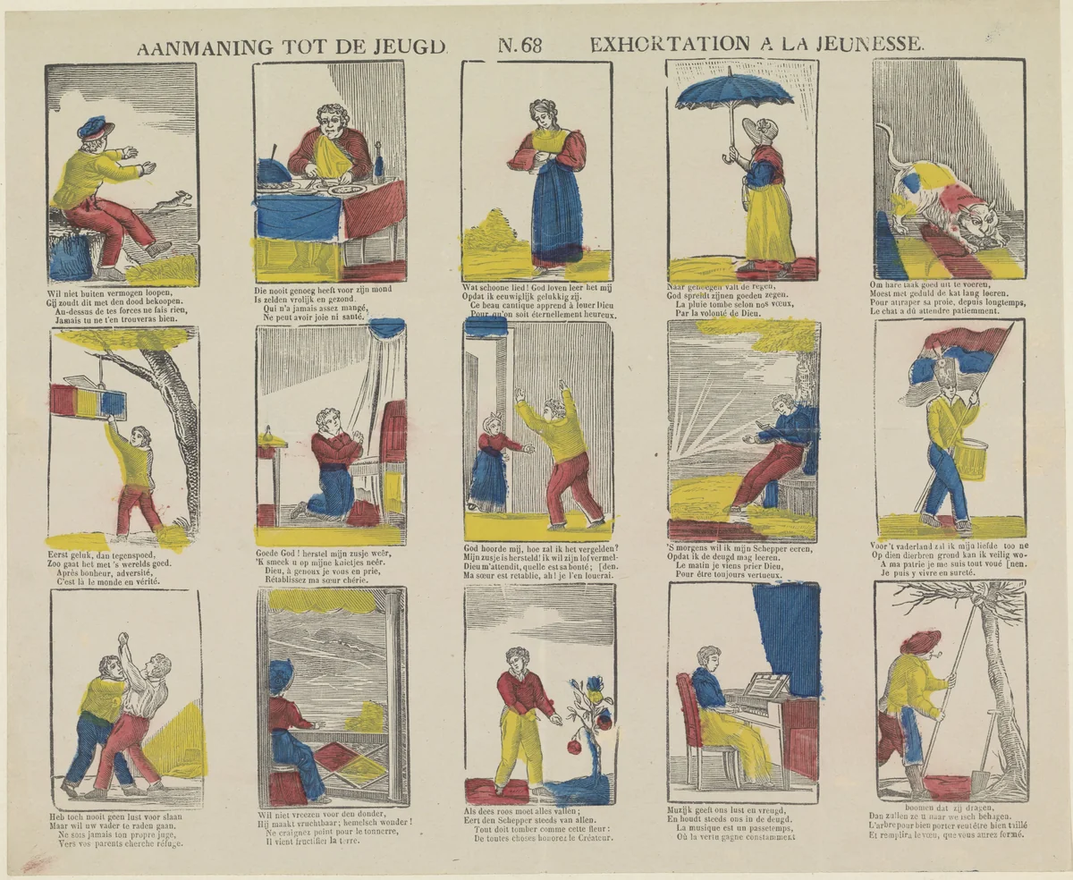 Aanmaning tot de jeugd / Exhoration a la jeunesse by Philippus Jacobus Brepols, print, 1800-1833