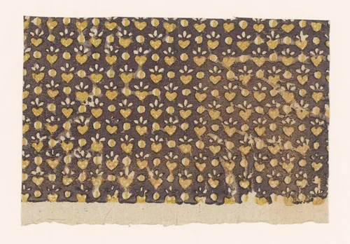 Blad met strooipatroon van hartjes en stippen by anonymous, print, 1750-1900