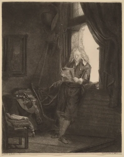 Jan Six by Rembrandt van Rijn, print, 1647