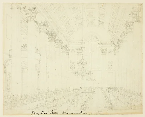 Study for Egyptian Hall Mansion House, from Microcosm of London by Augustus Charles Pugin
Thomas Rowlandson, drawing, 1807-1809
