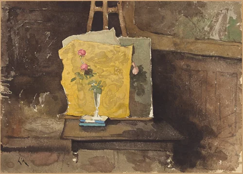 A Corner of a Studio by Henri Joseph Harpignies, drawing, 1819-1916
