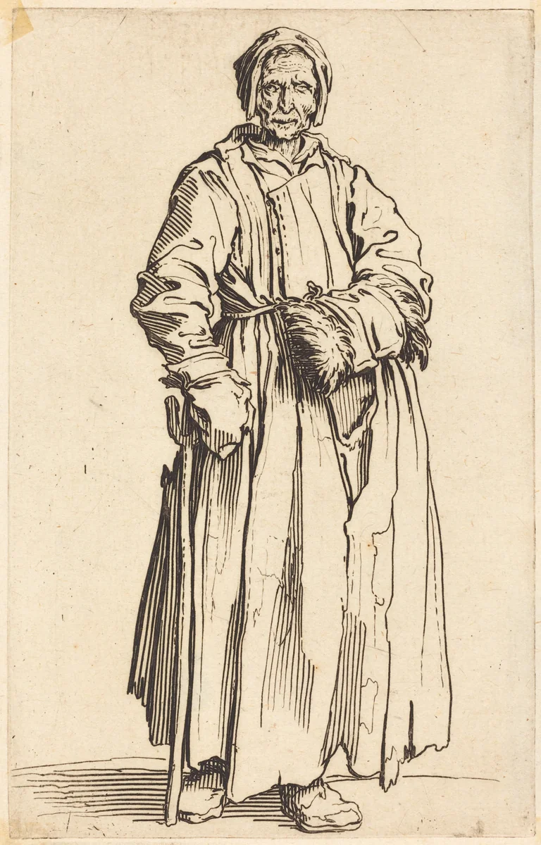One-Eyed Woman by Jacques Callot, print, 1622
