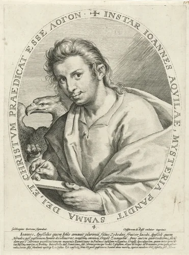 Evangelist Johannes by Unknown, print, 1574-1637