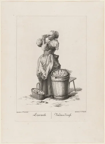 Eyerweib (Egg Seller) by Johann Georg Mansfeld
Johann Christian Brand, print, 1775