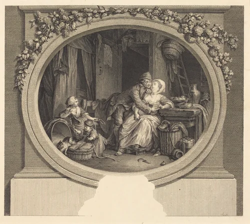 La Félicité villageoise by Nicolas Delaunay; Sigmund Freudenberger, print, 1784