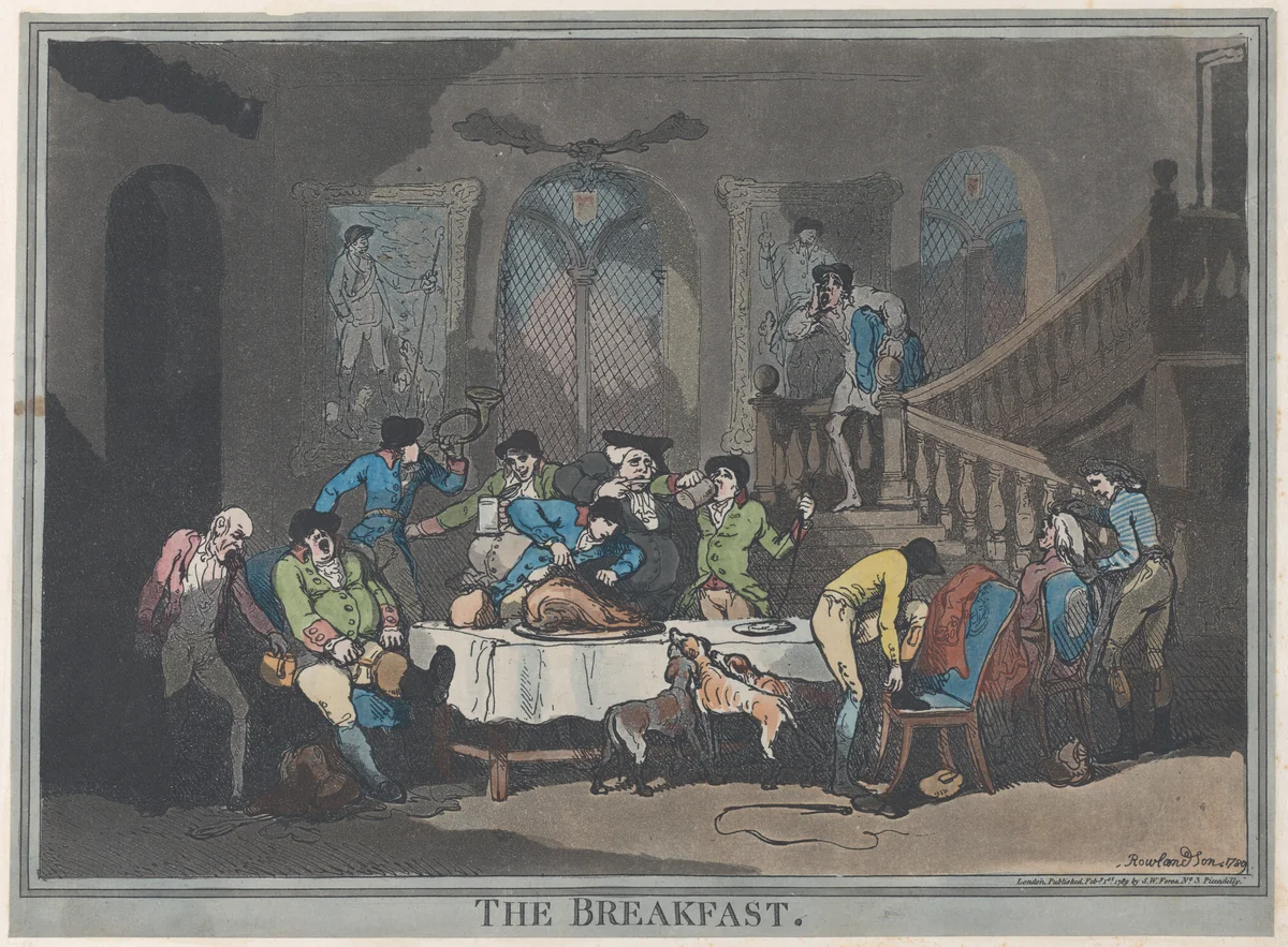 The Breakfast by Thomas Rowlandson, print, 1789