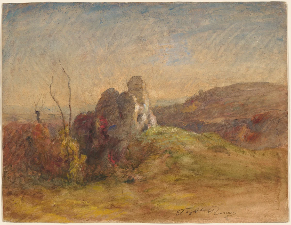 Landscape by François-Auguste Ravier, drawing, 1870-1884